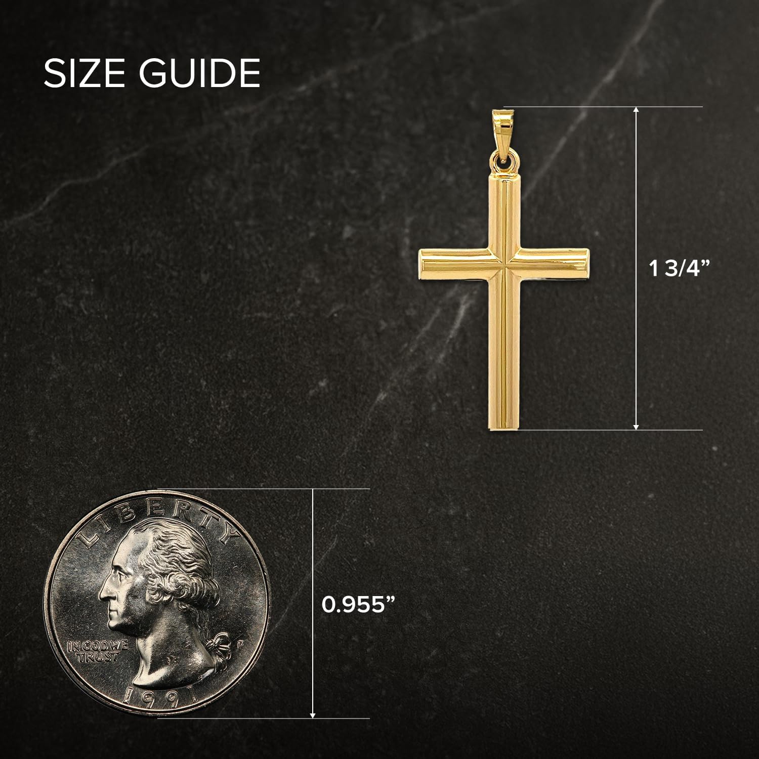 Cross+Crown Premium 14K Yellow Gold Tube Cross Pendant, Durable Double-Bonded 14K Pendant for Necklace, Women & Mens Gold Tube Cross for Chain, Handcrafted Religious Jewelry in the USA with Premium Jewelry Box - Image 5