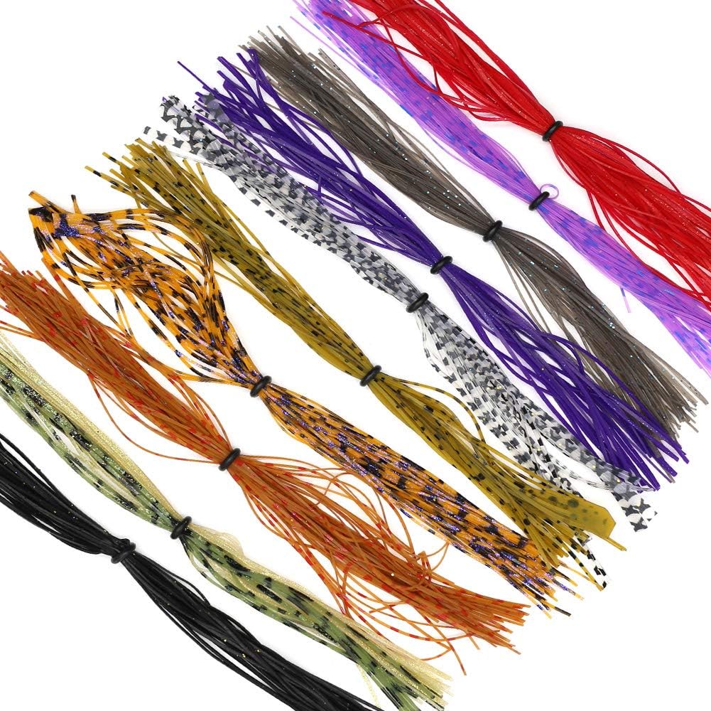 YZD Silicone Skirts Rubber Skirts Threads 10 Colors for Fly Tying Material Make Rubber Jig Skirts Spinnerbati Lures Spoon Blade Squid Skirt Replacement Thread (A Set) : Sports & Outdoors