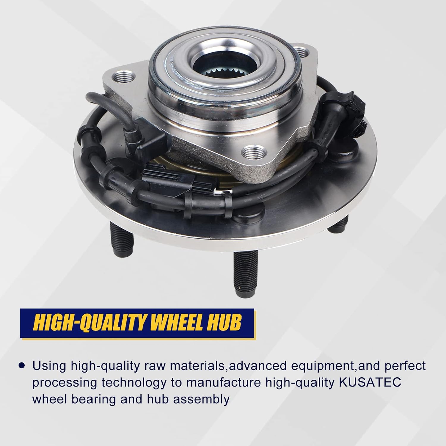 KUSATEC 515073 Front Wheel Hub and Bearing Assembly Compatible with Dodge Ram 1500 2002 2003 2004 2005, 5 Lugs w/ABS