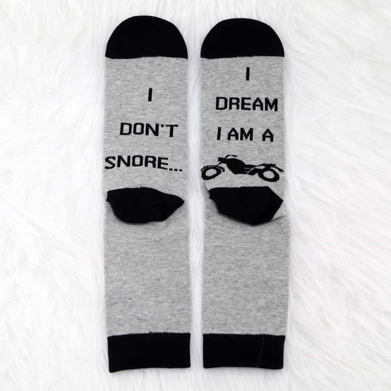 MBMSO 2 Pairs I Don't Snore I Dream I'm a Motorcycle Socks Biker Socks Funny Motorcycle Gifts image 2