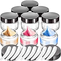 Vista 8 de MotBach 6 Pack de tarros de vidrio ámbar de 1 oz con tapas, tarros pequeños de vidrio de 1 onza con tapas y forros interiores, tarros redondos