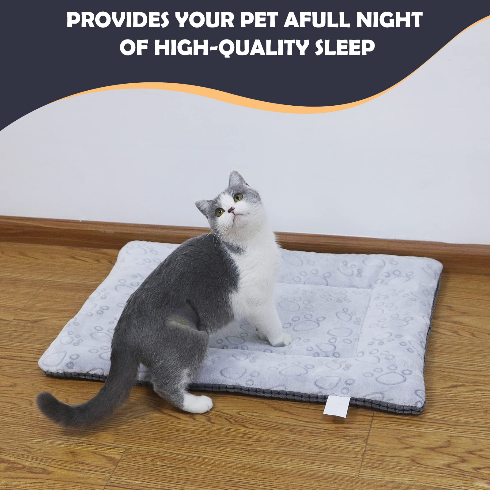 IEUUMLER Matelas pour Chien Réversible Doux - Coussin Lavable pour Chat et Chien - Facile à Transporter Extérieur FC014 (Gris, 45 * 33cm)
