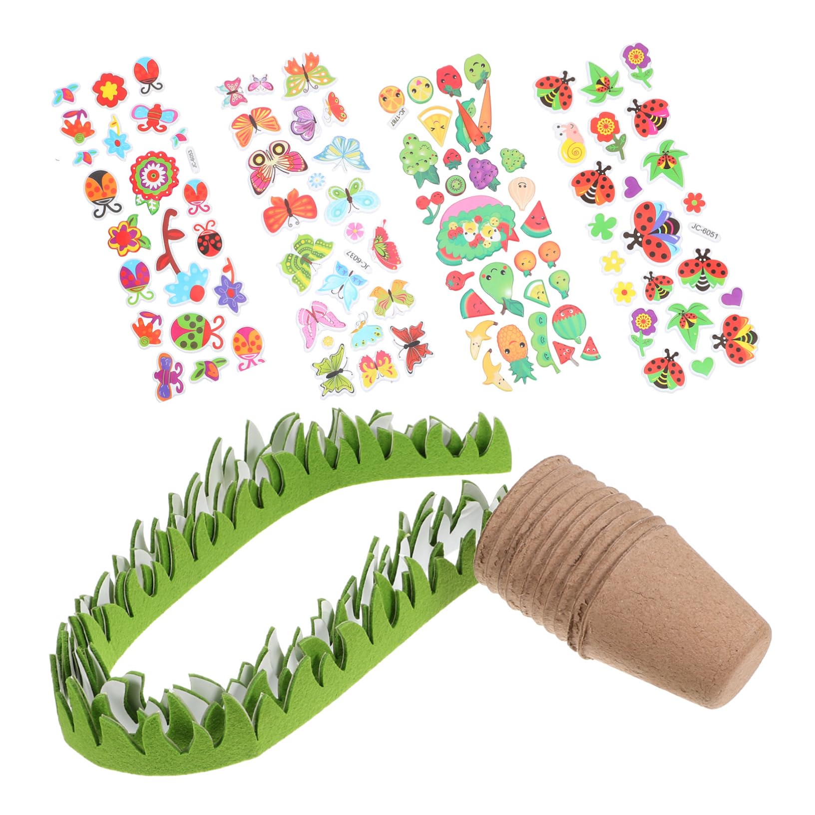 Abaodam 5sätze Diy Pulp Nursery Cups Mit Aufklebern Kreatives Bastelset Für Gartenpflanzen Papier-pflanzbecher Für Erwachsene Blumenübertöpfe Für Pflanzenanzucht