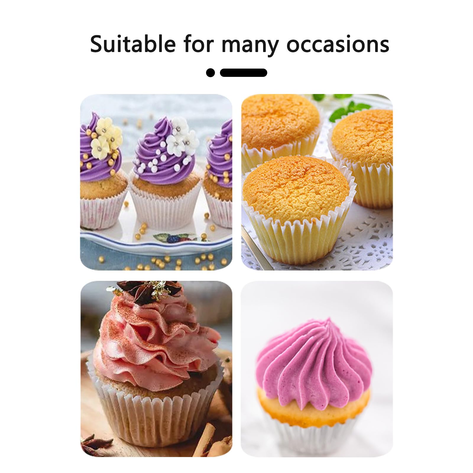 Silikonowe kubki do pieczenia wielokrotnego użytku, silikonowe formy do babeczek, nieprzywierające formy do pieczenia, etui na muffiny, nadają się do mycia w zmywarce, do muffinek, foremek na
