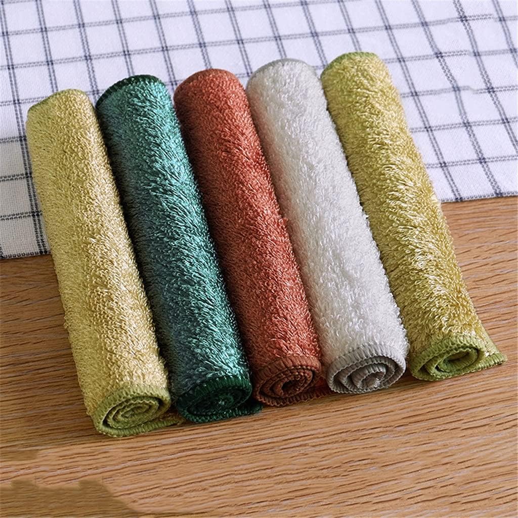 10pcs Mixed Color Cleaning Cloth Washing Dishs Kitchen Supplies Side Absorbent Dishcloth Soft Tool