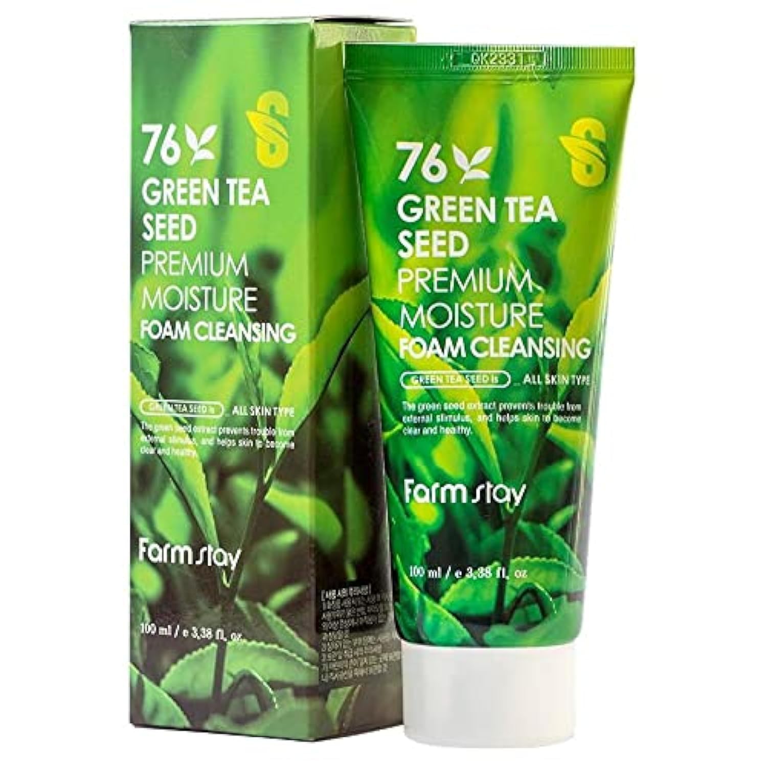 Farm Stay 76 Green Tea Seed Premium Moisture Foam Cleansing 100ml