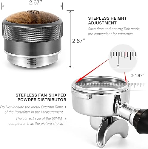 Miniatura 9 de CrossCreek Juego de herramientas para café expreso, soporte para portafiltro, portafiltro de doble boquilla de 2.126 in, distribuidor de espresso y