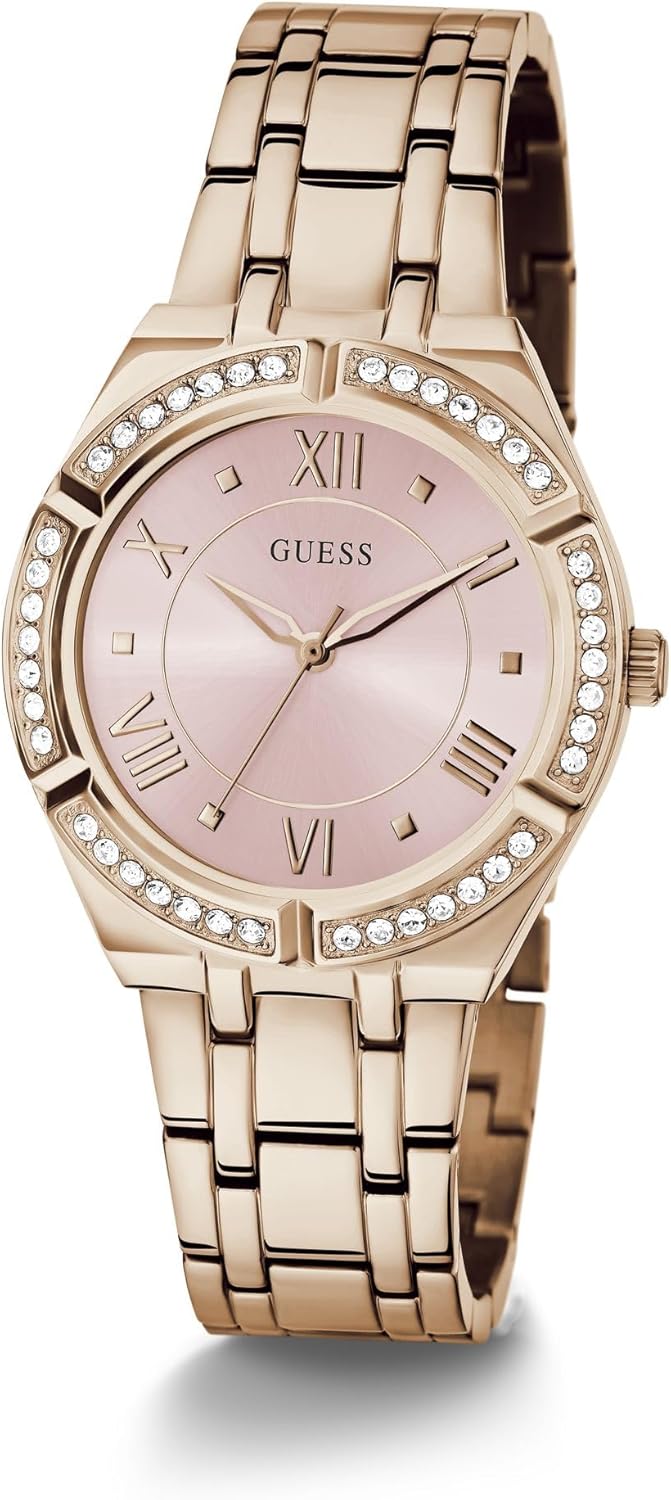 GUESS Women's 36mm Watch - Rose Gold-Tone Pink Dial Rose Gold-Tone Case