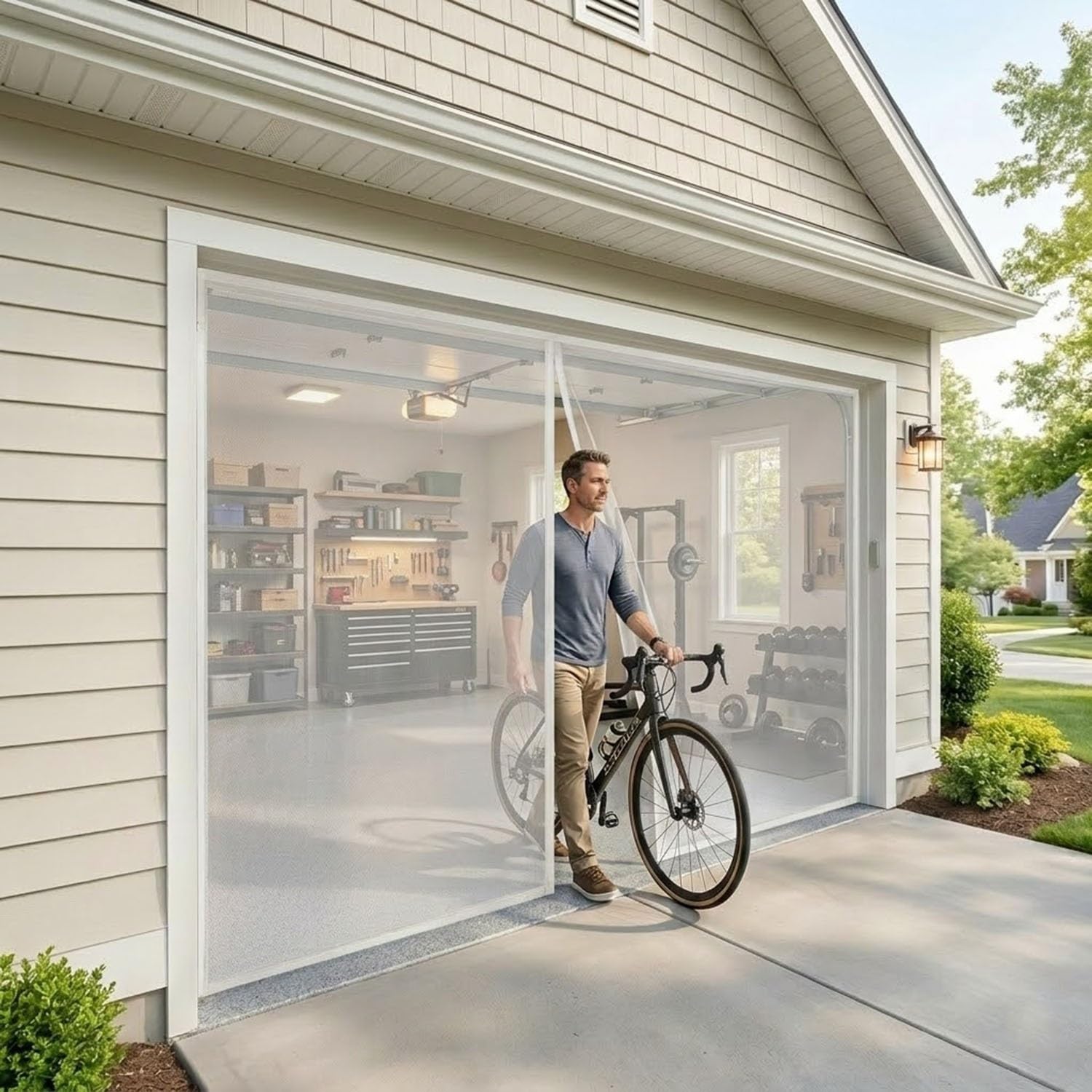 Moustiquaire pour porte de garage en fibre de verre pour bricoler l'été