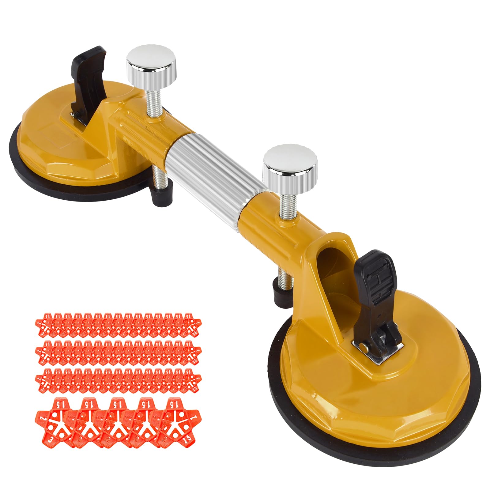 UpJiaflarish Herramientas de granito – Juego de herramientas de ventosa para azulejos – Colocador de costuras, para ajuste plano y reparación, adecuado para azulejos de granito, mármol, piedra, losa y