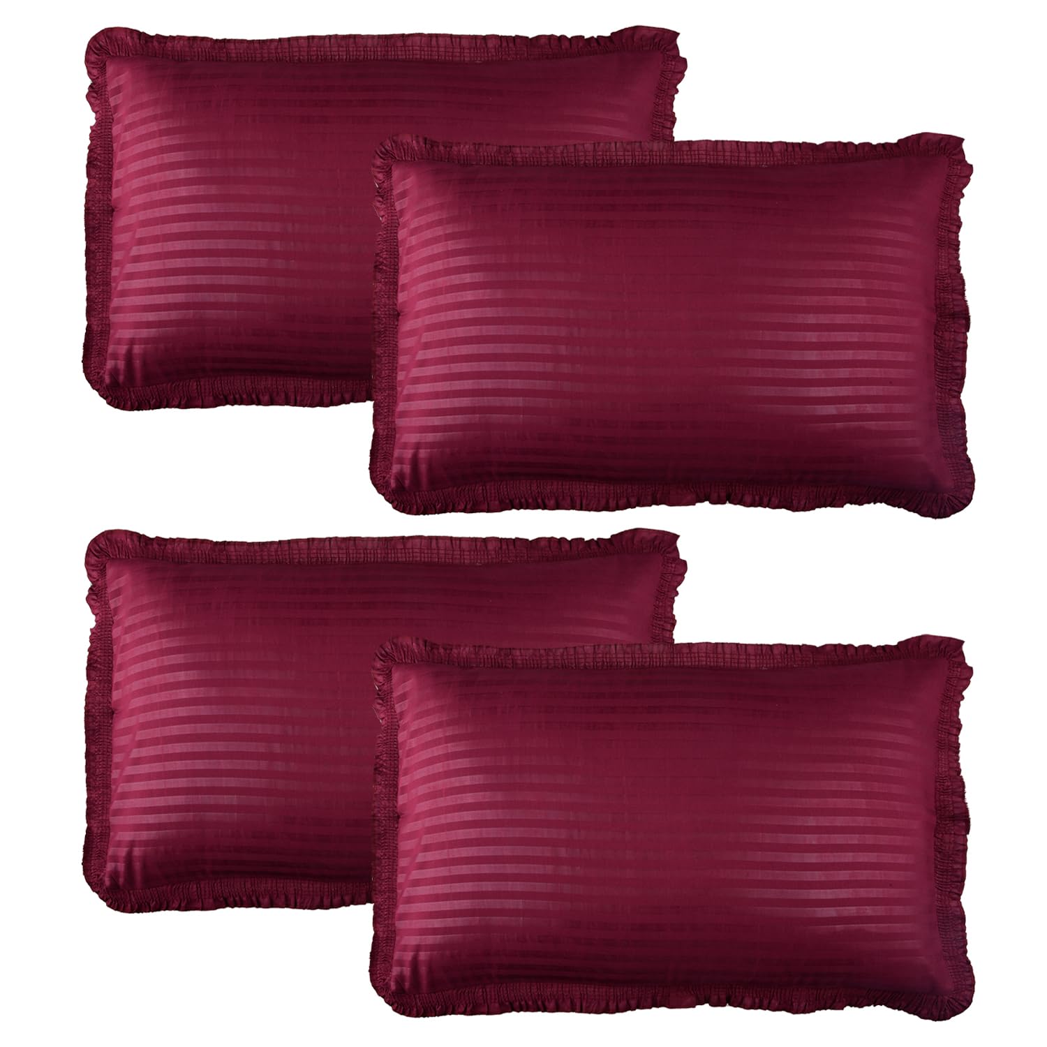 Kuber Industries Pillow Cover | Cotton Pillow Cover Set | Cushion Pillow Cover Set | Premium Pillow Cover Set for Bedroom | Lining Frill Pillow Cover Set | 4 Piece Set | Maroon (B0CJVDN5VL) Amazon Price History, Amazon Price Tracker