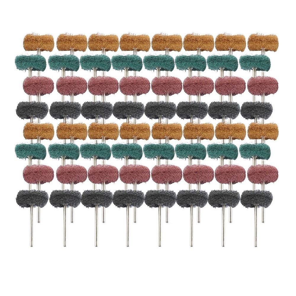 Herramientas de pulido abrasivo 100pcs Estropajo cepillo de nylon abrasivo cepillo de fibra de molienda de lijado cabezal pulidor pulido rueda de Accesorios Herramientas