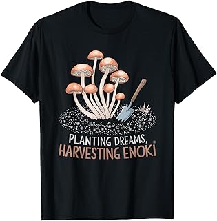 Enoki Mushrooms Design | Edible Agaric Lover’s T-Shirt