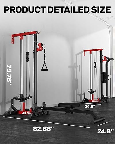 Vista 7 de RC01 - Máquina plegable LAT desplegable con asiento ajustable, estación de cable de montaje en pared con 16 posiciones ajustables, máquina de cable