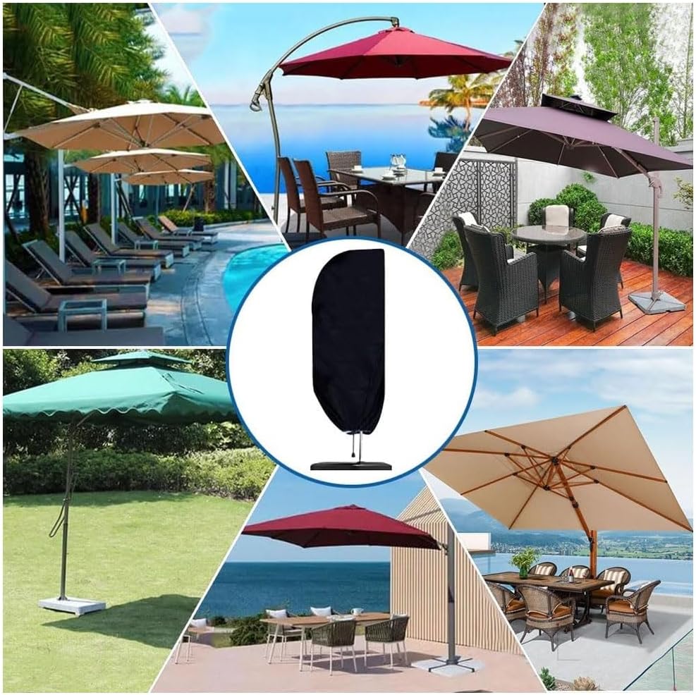 Parasol Cover Large Cantilever Umbrella Cover 280x40/81/50cm Patio Table Umbrella Protection Covers with Contraction Rod,waterproof/windproof/anti-uv