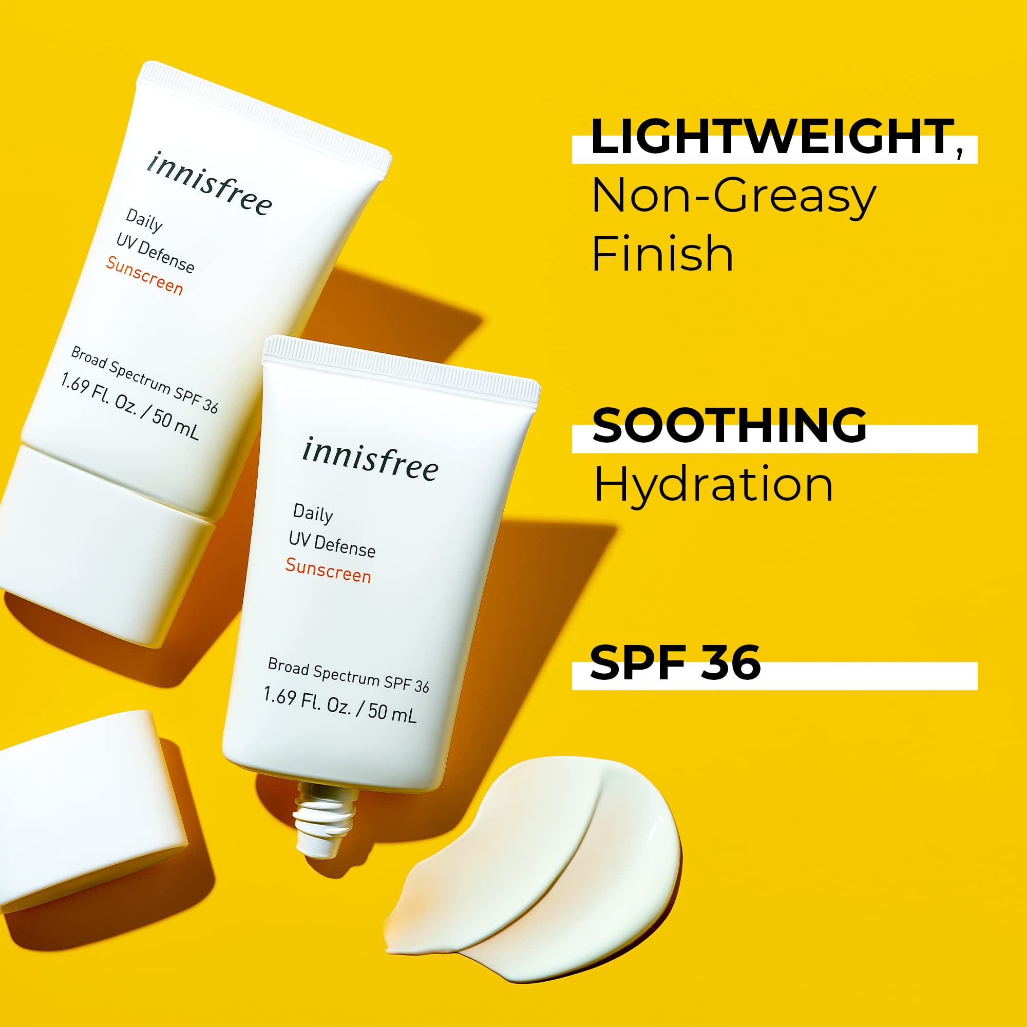 NEW Innisfree Daily UV Defense Sunscreen Broad Spectrum SPF 36 M free