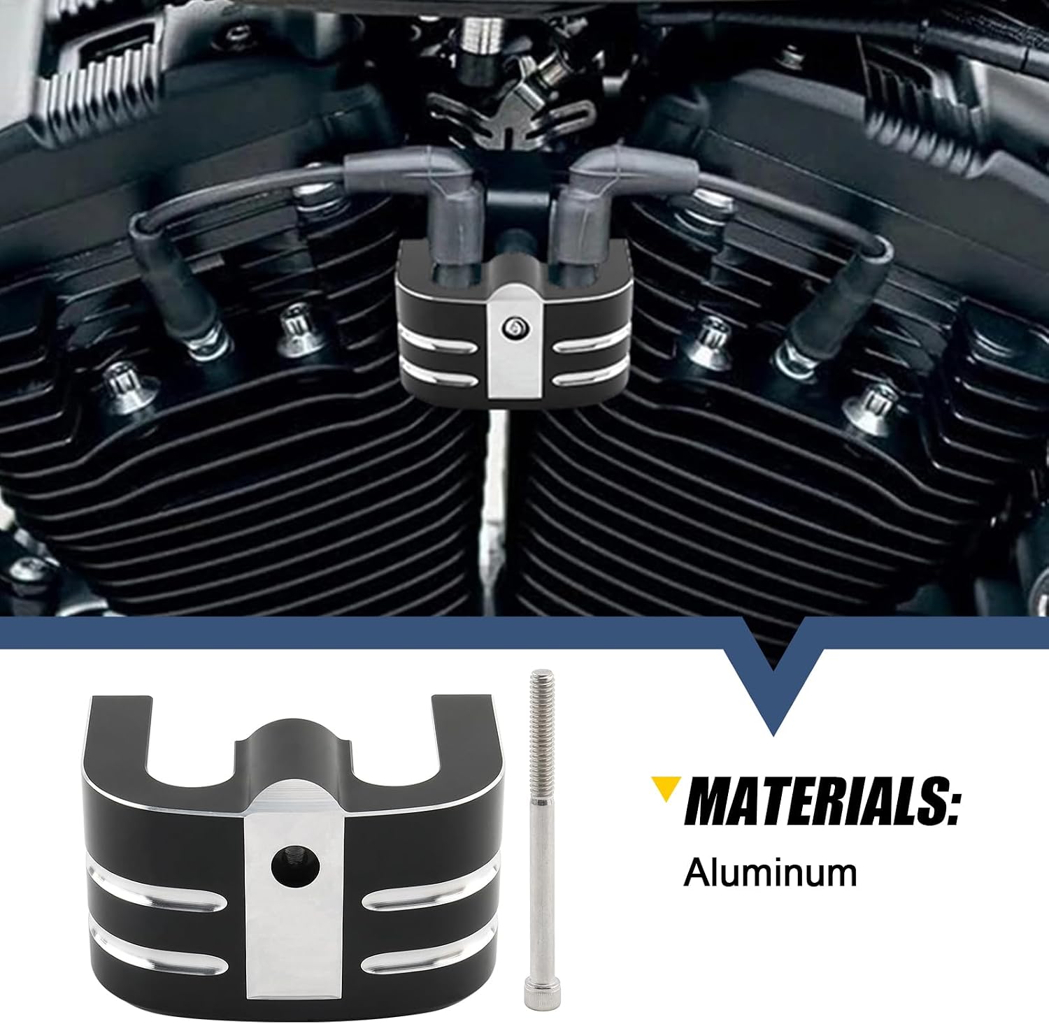 Coil Cover Ignition Coil Cover Fit For Harley 2018-2025 Softail Breakout Fat Bob Fat Boy 114 Heritage Classic Low Rider FXLRS Street Bob FXST (Black White)
