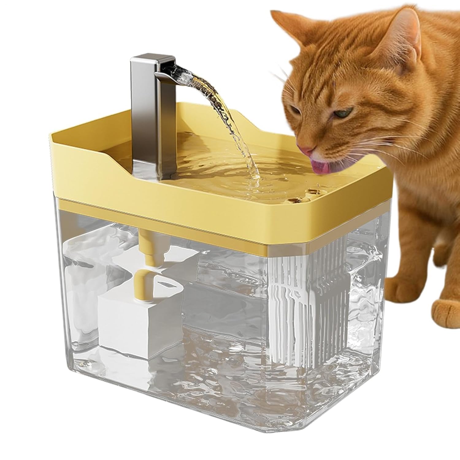 Cat Water Fountain with Silent Pump Automatic Pet Water Dispenser 2.5L Large Capacity BPA Free USB Powered Drinking Fountain with LED Light Drinking Bowl with Replacement Filter System for Cats Dogs-image-13
