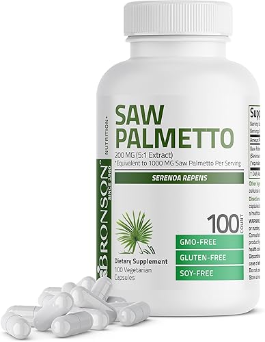 Bronson Saw Palmetto Extra Strength apoya la función saludable de la próstata y el apoyo a la salud urinaria, sin OMG, 100 cápsulas vegetarianas