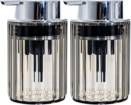Foaming Soap Dispenser, 2Pcs 200ml/7oz Clear Plastic Soap Dispenser with Pump Wide-Mouth Refillable Foam Bottle Portable Bathroom Accessories for Home, Travel, Grey Travel Foam Pump Bottle