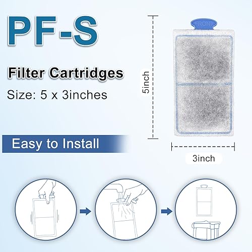 Miniatura 3 de driamor Paquete de 8 cartuchos de filtro PF-S compatibles con filtros de alimentación PF10, repuesto de cartuchos de filtros de tanque de peces