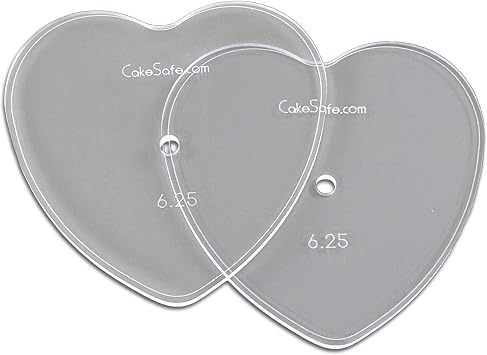CAKESAFE 2-6.25 Heart Shaped Clear 14 Acrylic Disks Perfect Icing Tool to Smooth the Buttercream on Your Cakes