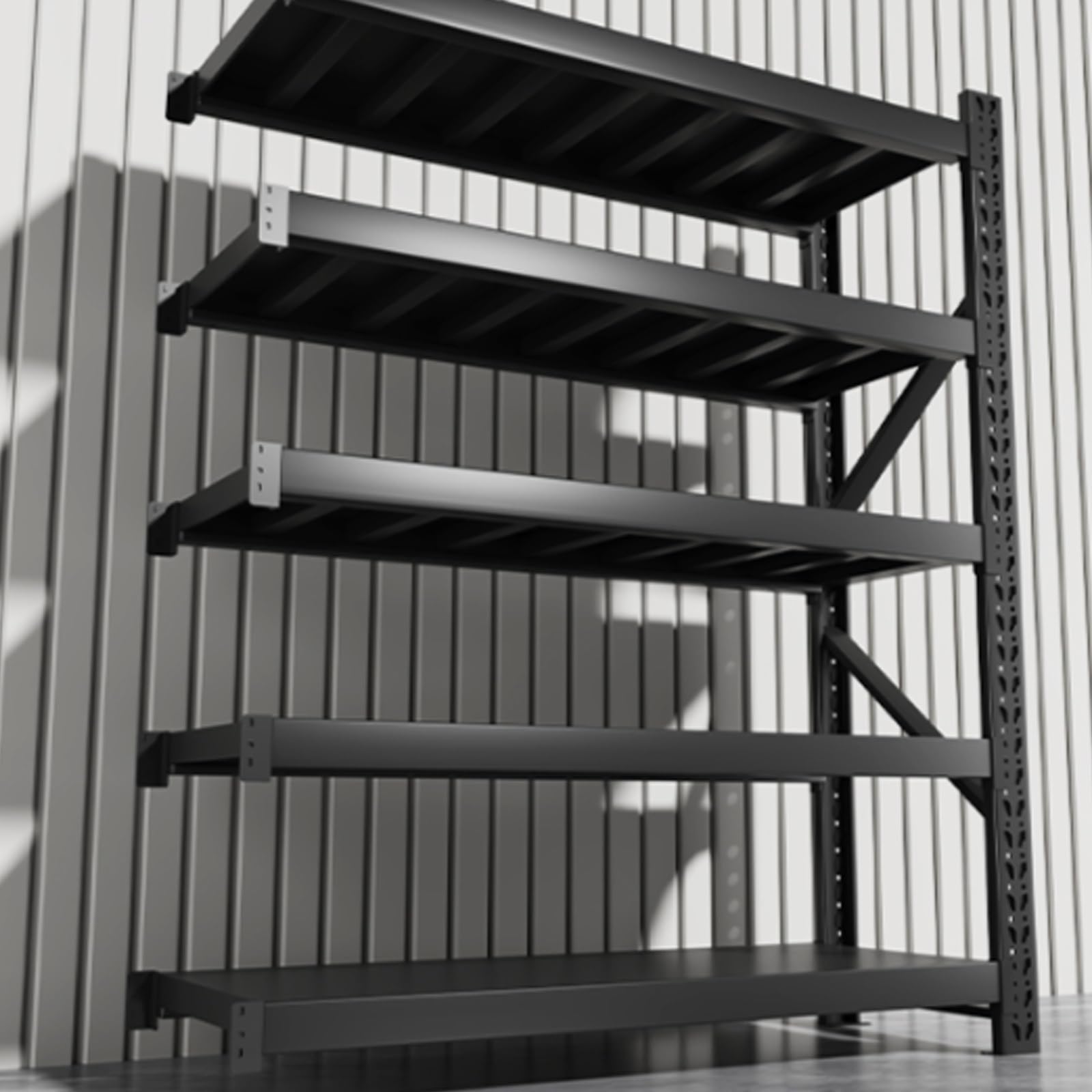 Wytrzymałe wielowarstwowe metalowe regały magazynowe regały o dużej pojemności do magazynów i supermarketów Łatwy montaż Wymiary: 200 x 50 x 200 cm (78,7 x 19,7 x 78,7 cala)