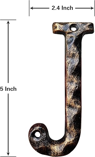 Miniatura 2 de Números y letras de casa de 5.5 pulgadas, número de dirección de casa de metal de hierro fundido altamente visible para buzón de oficina de calle,