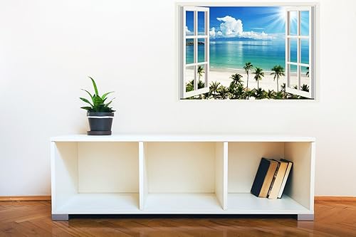 Vista 27 de Mi Alma Calcomanías de vinilo extraíbles 3D para pared, diseño de marco de ventana, amplia variedad de vistas realistas, fáciles de aplicar, Vista