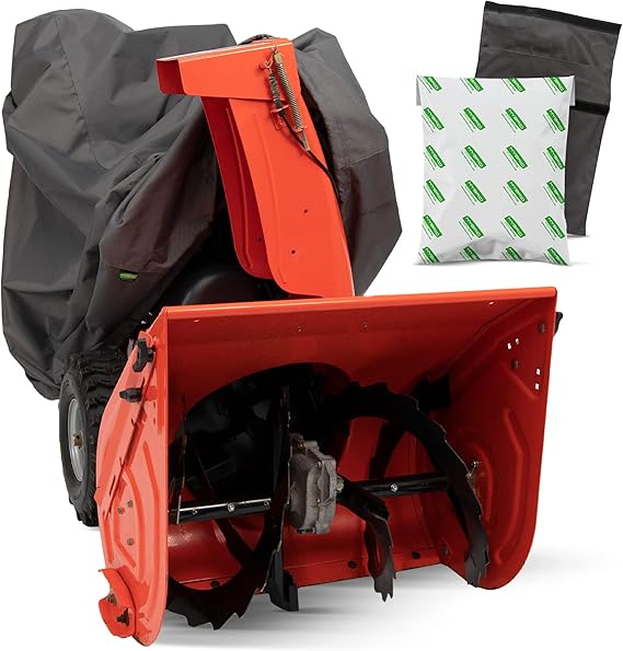 Review Hybrid Covers Snow Blower Cover V2.0 Suits Two Stage Snowblower, Heavy Duty Cover, Universal Size, 600D Marine Grade Waterproof Solution Dyed Fabric with Fade Resistant UV Protection