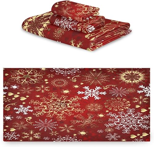 Vista 18 de Juego de toallas de baño de árbol de Navidad, ultra suaves, de secado rápido, absorbentes, juego de toallas de baño para ducha, toallas de mano