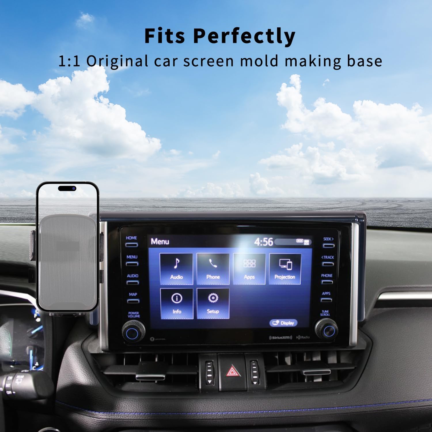 for Toyota RAV4 Phone Mount Holder 2025 2024 2023 2022 2021 2020 2019 Accessories Accessory, Car Phone Mount Holder Compatible with Toyota RAV4 7" 8" Screen, Plastic Black