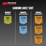 3M Pro Grade Precision Sanding Sheets with No-Slip Grip, 3-2/3 x 9 in, Assorted Grits, 6-Pack (SHTRASST-PGP6T) – view 8