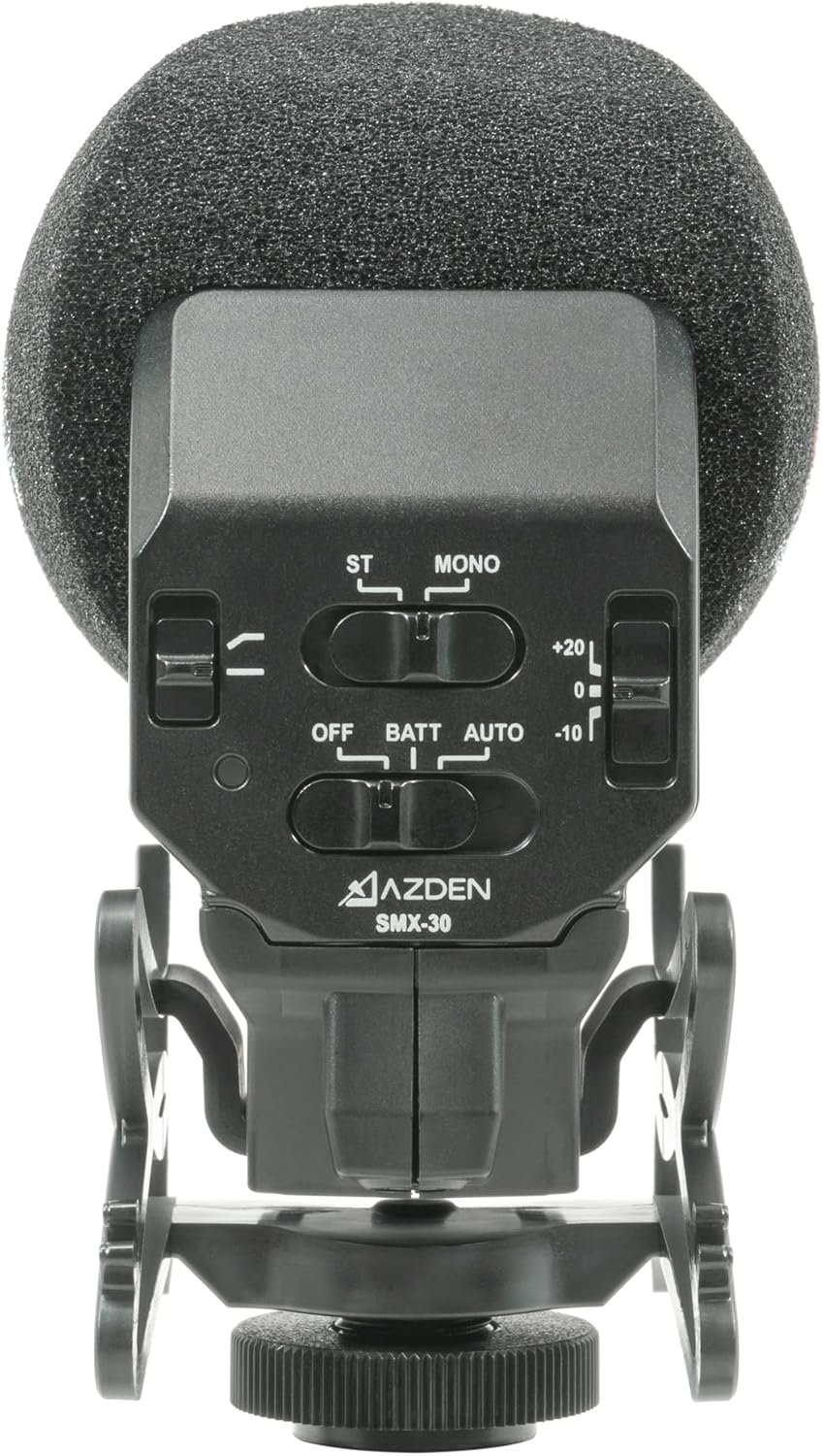 Close-up of Azden SMX-30 controls