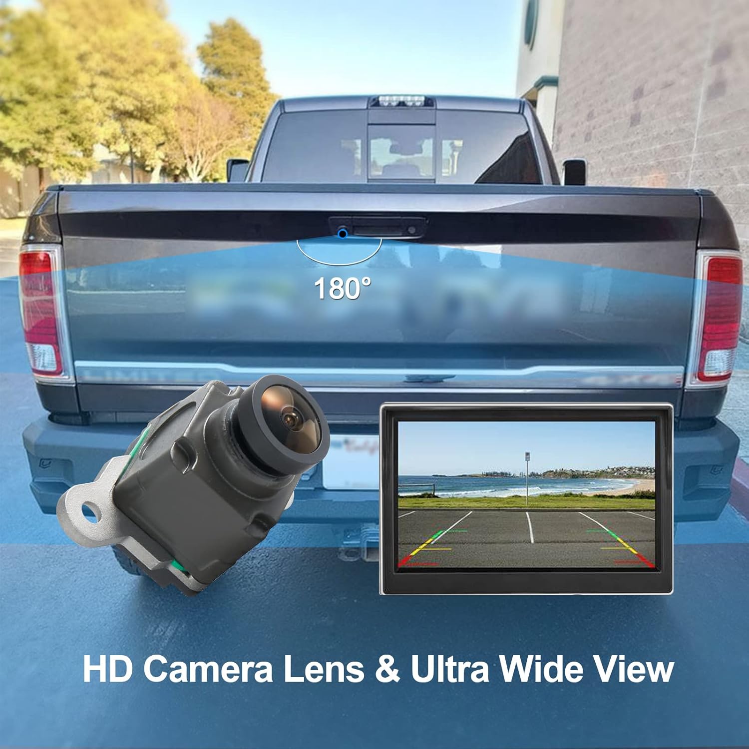 AUTOBABA Rear View Back Up Camera Compatible with 2013-2018 Dodge Ram 1500 2500 3500 4500 5500 2013-2017 Dodge Viper Views Reversing Parking Backup Camera Replace# 56038978AL 590-079