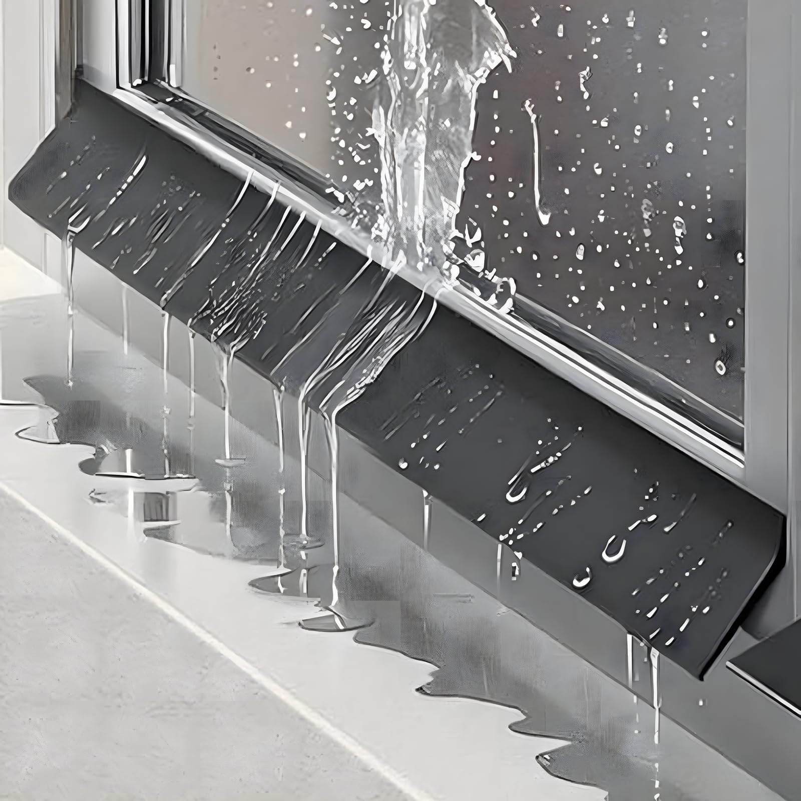 Window Weather Bar, Door Rain Deflectors, Self Adhesive Rain Deflector with Reinforced Rubber, Blocks Water Intrusion, Suitable for Sliding, Casement Windows, Doors, Cars and Trucks (1M)