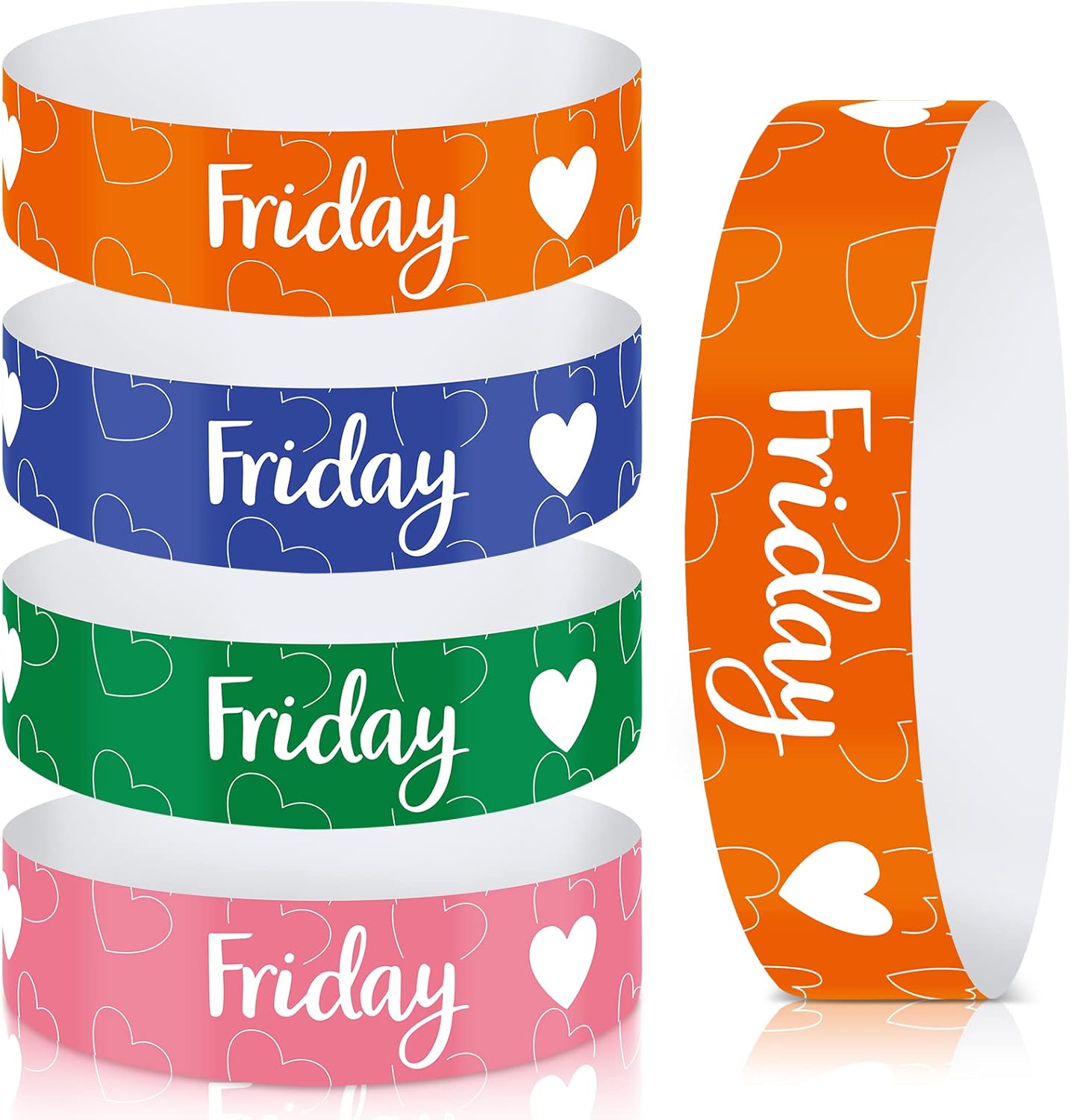 800 Pcs Event Wristbands Day of The Week Wristbands Paper