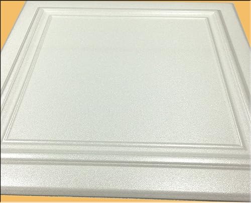 Vista 2 de Zeta Blanca (espuma) Azulejo de techo decorativo Techo Azulejo de techo Fácil Pegamento vendido por 1 baldosa.