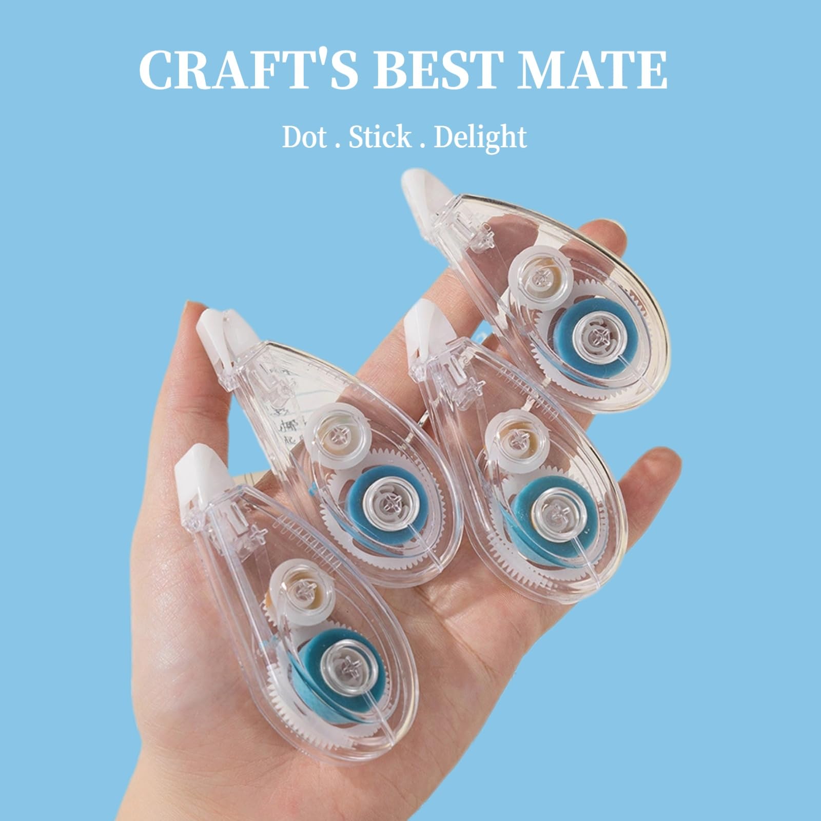 8 Pack Double Sided Tape, Glue Tape for Scrapbooking, Double Sided Tape for Crafts, Journaling Scrapbooking Supplies, Junk Journal Supplies, 0.24IN x 16.4FT