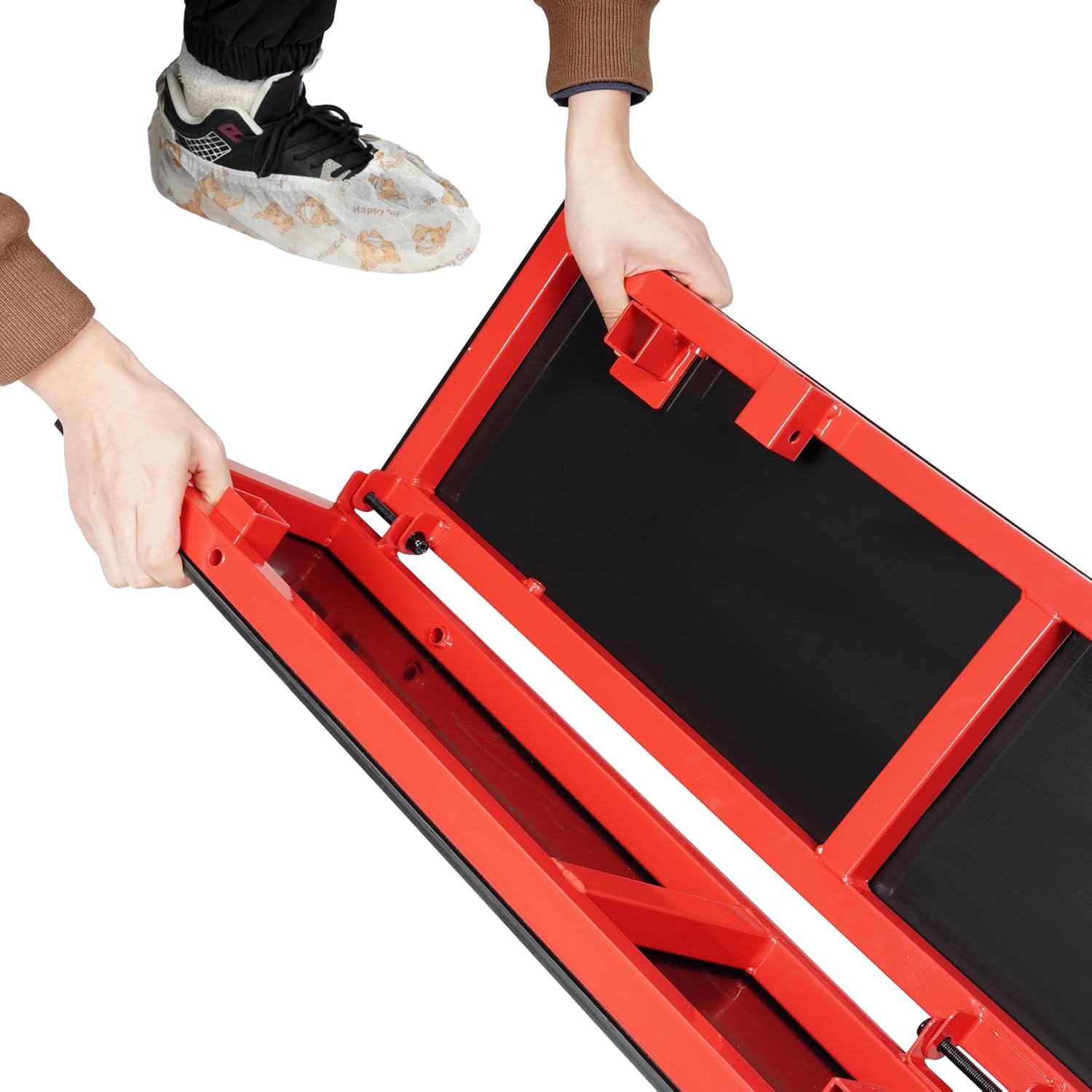 Skateboard Rail Skateboard Ramp Grind Rail 39.53In Detachable Skatepark Grind Rails, for BMX, Scooters, Snowboard and Roller Skating Jump Ramp Steel+Plastic Powder Coated Red+Black