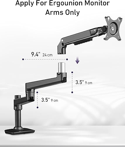 Miniatura 7 de Brazo de extensión para brazo largo de monitor, brazo adicional para soportes de monitor, aumenta la longitud del brazo del soporte de monitor (este