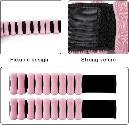 Miniatura 3 de Pesas ajustables antideslizantes para muñeca y tobillo para mujeres-Pesas de tobillo 2 libras1 libra cada pierna para mujeres y hombres