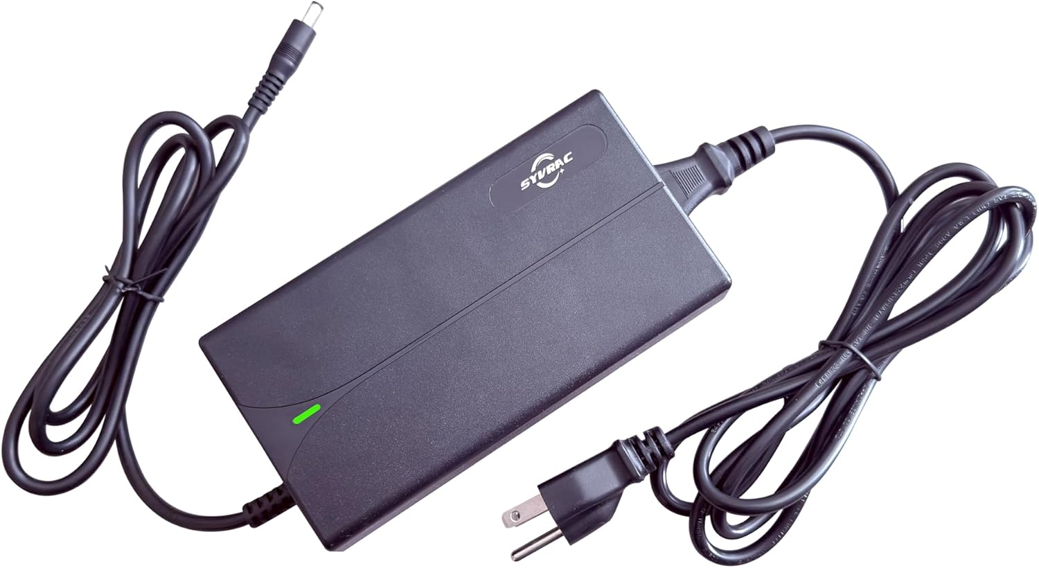 Syvrac 54.6V 2A Charger for 48V Lithium Batteries – E-Bike/Scooter/Hoverboard Charger，UL & FCC Licensed with US Plug, DC 5.5×2.1mm Connector, Quick Charging & Overload Safety