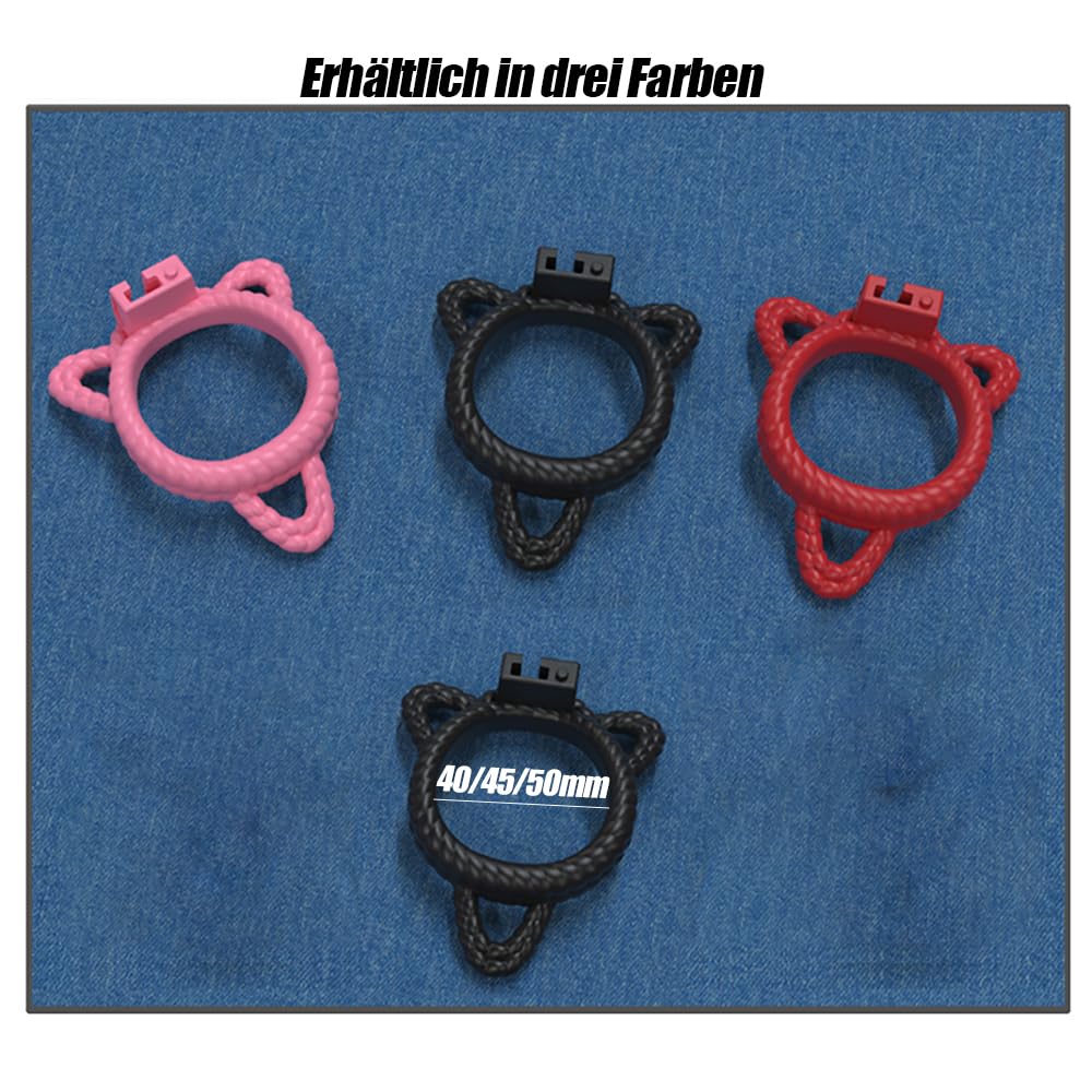 klein Chastity Cage Sex Spielzeug für Männer, Atmungsaktiver Waben Peniskäfig Set mit 3 Penisringe und 10-Meter-Seil, SM Fetisch Sklaven Bondage Keuschheitsgürtel, Paare Extrem Sex Toys （Rosa）