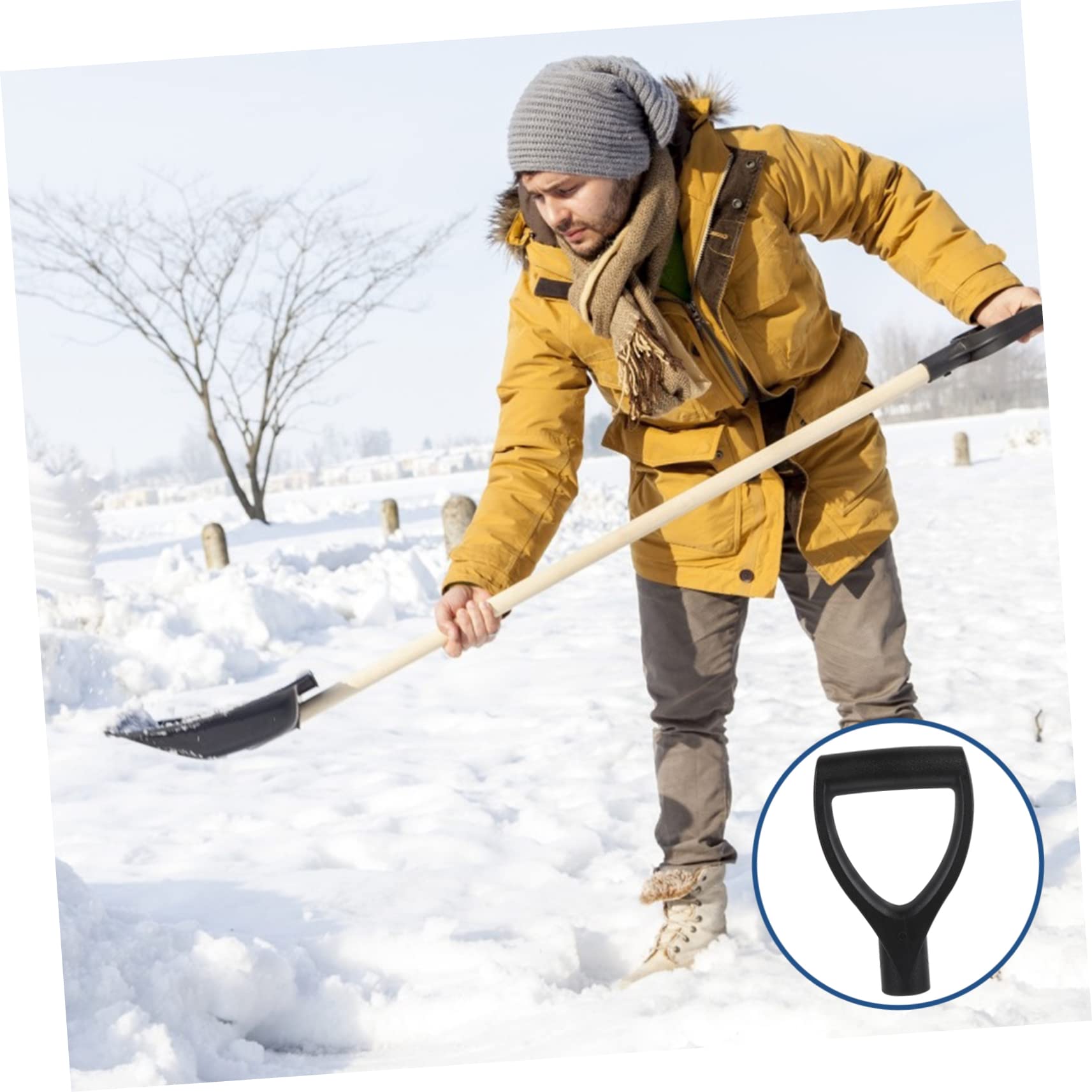 4pezzi Parti Della Pala Da Neve Manico in Ferro e Impugnatura Ricambi Per Attrezzi Da Giardino e Rastrellamento