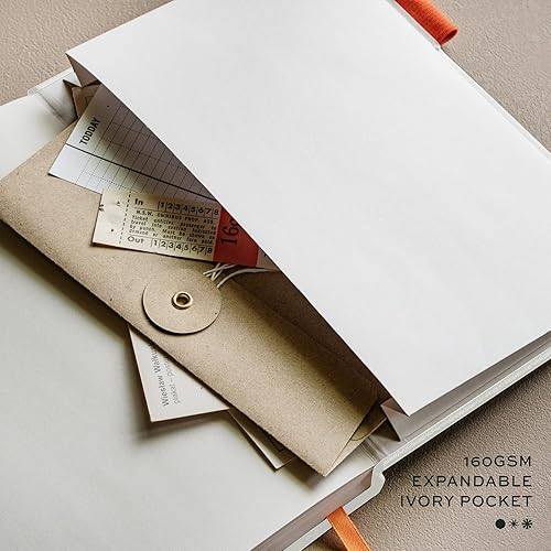 Miniatura 7 de Cuaderno profesional con forro de bolsillo, tapa dura de poliuretano artístico y 200 páginas numeradas, papel grueso de 3.53 ozm, ideal para