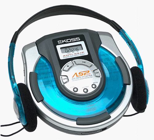 Koss CDP-1740ACP Personal CD Player with Car Pack and 6-Digit Display (Translucent Blue)