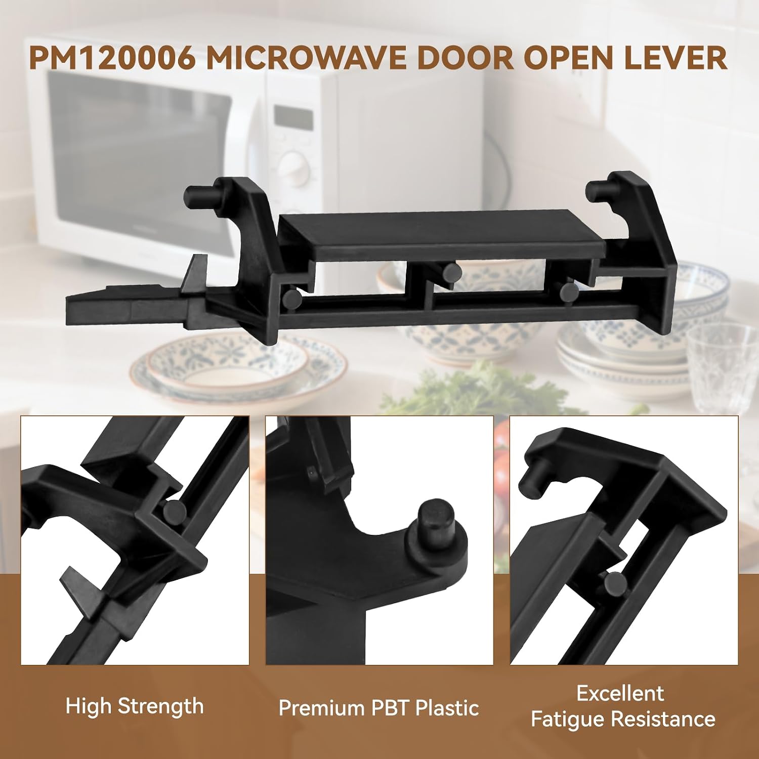 PM120006 Door Open Lever Compatible with Viking Microwave MLEVPB016MRF0 | Fits DMOR205 DMOS200 VMOS200 Models, Replacement Viking Microwave Part, Microwave Door Latch Part, 1 Pack