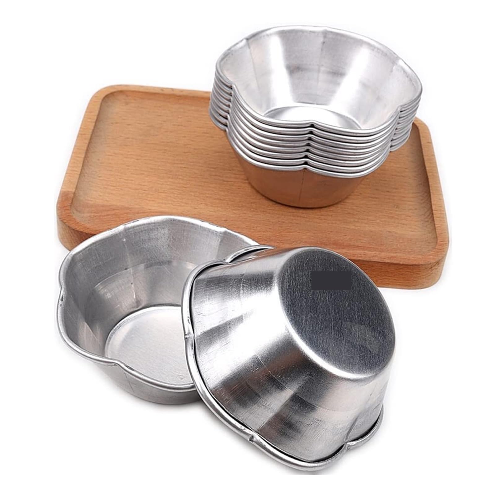 moldes reposteria 5 uds flor de ciruelo pétalo en forma de flor de aluminio pastel taza molde pudín gelatina molde herramientas de moldeo de fondo plano tarta(S)