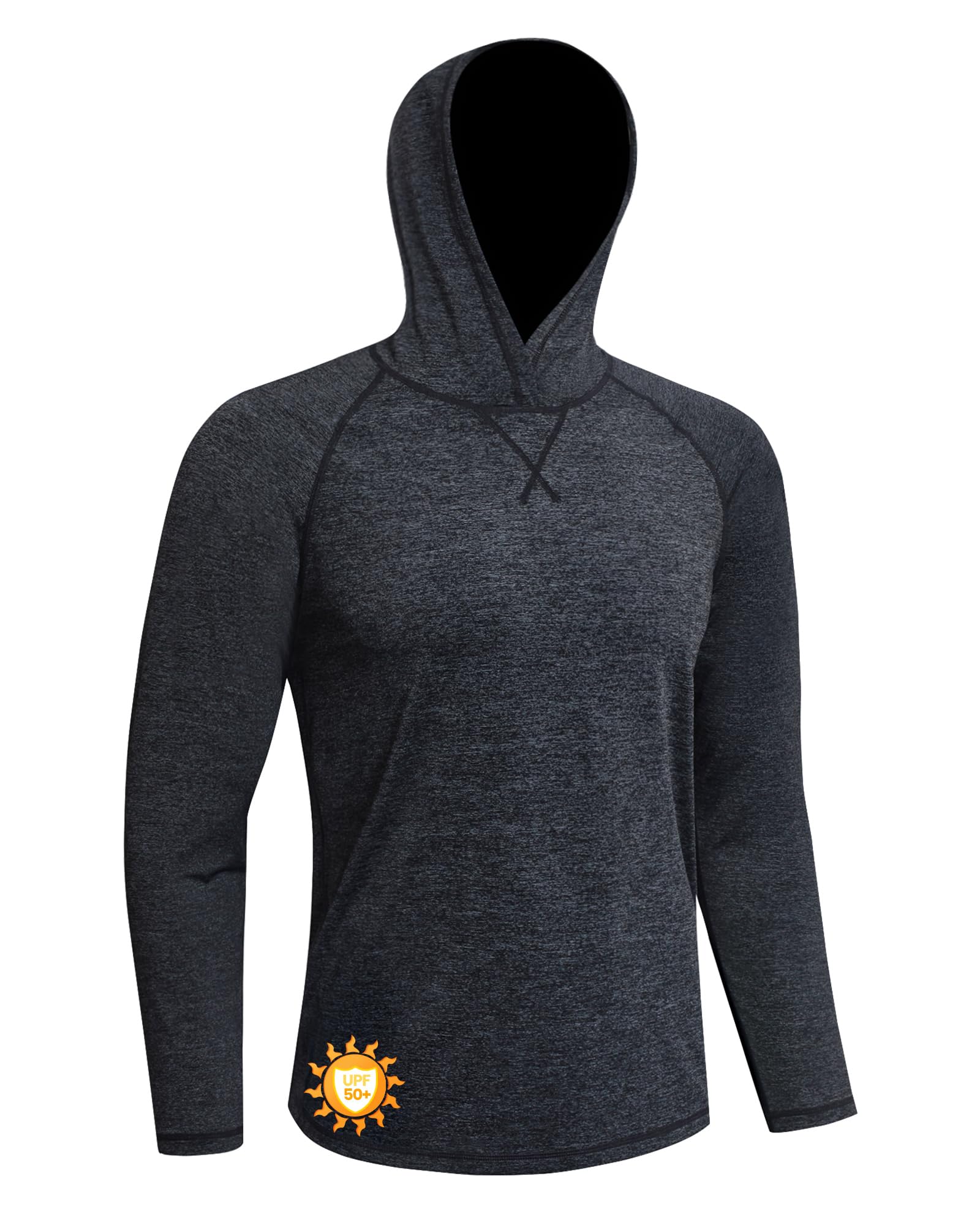 MEETWEE Mens UPF 50+ Rash Guard UV Shirt Sun Hoodie Mens Hooded Pullover Shirt Long Sleeve UV Protection Shirts UV Sun Protection Breathable Long Sleeve Outdoor Fishing Running Hiking Functional
